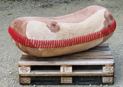 O.T. - ©Kurt Spitaler I 2007; Holz, Seil, genäht; ca. 120 x 70 x 60 cm